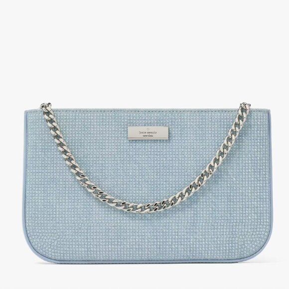 NWT - Kate Spade Madison Studded Denim Lilly Pochette - Picture 1 of 17
